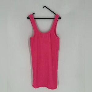 Araminta James The Bella Donna Crinkle Mini Dress In Candy Pink